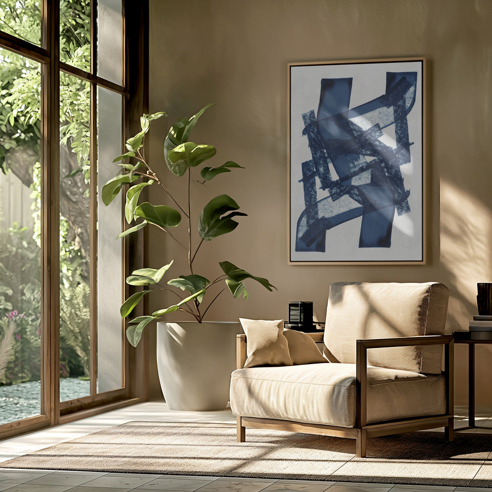 Abstrakte blaue Struktur 1 | Poster