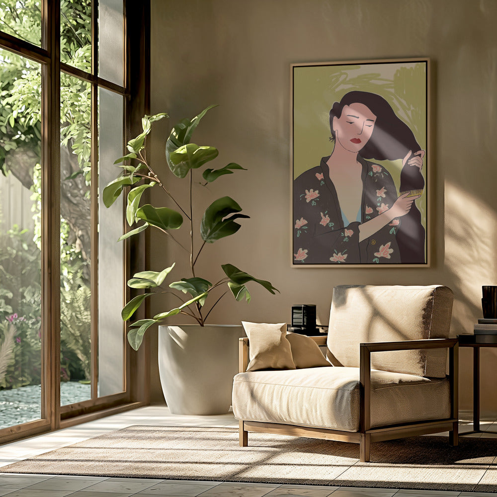 Frau mit langen Haaren | Poster