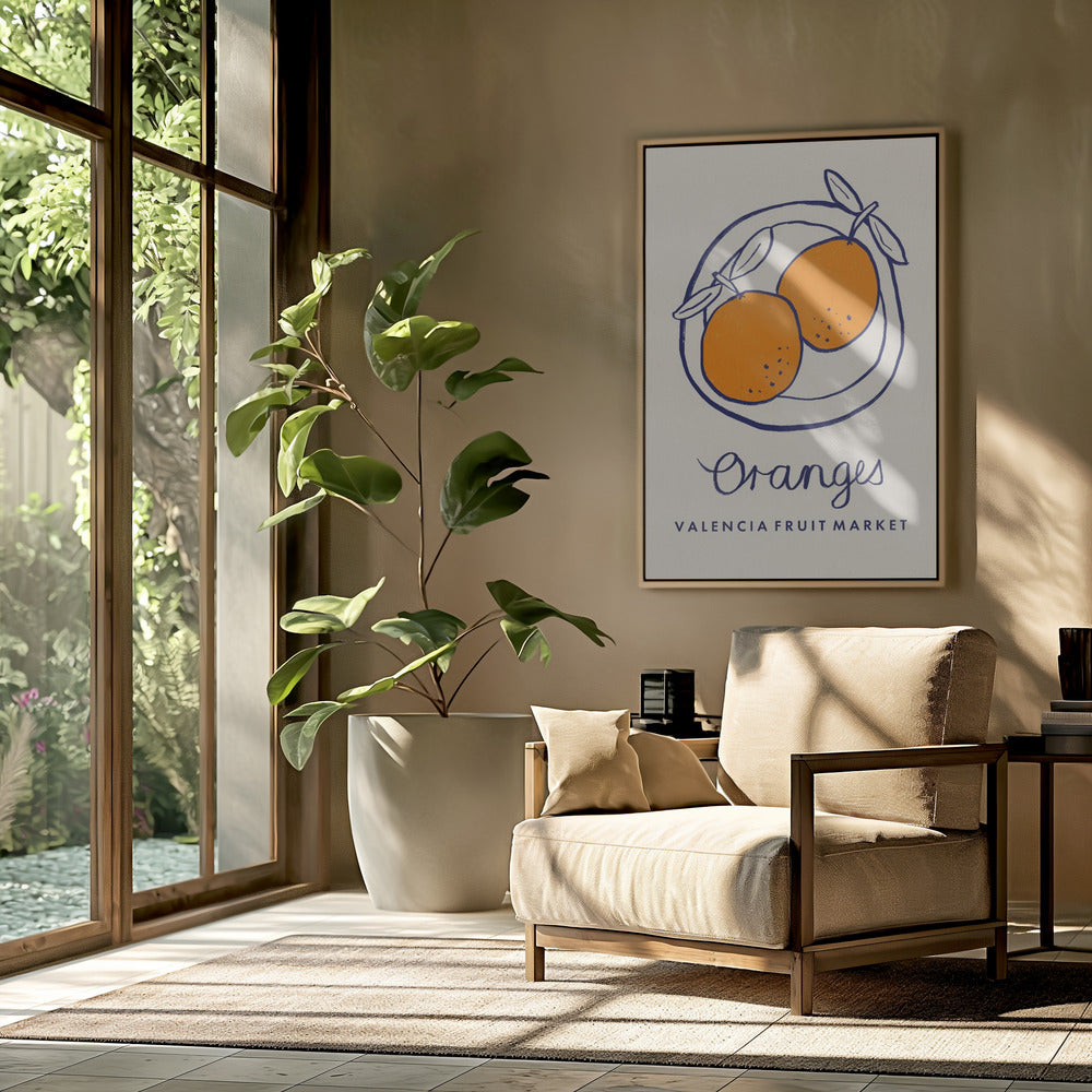 Food Art - Orangen Valencia Obstmarkt | Poster