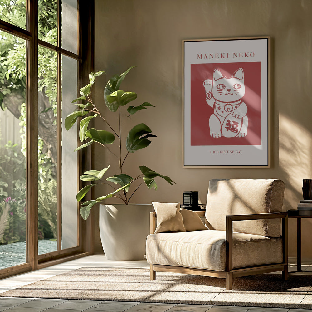 Maneki-Neko Katze Rot | Poster