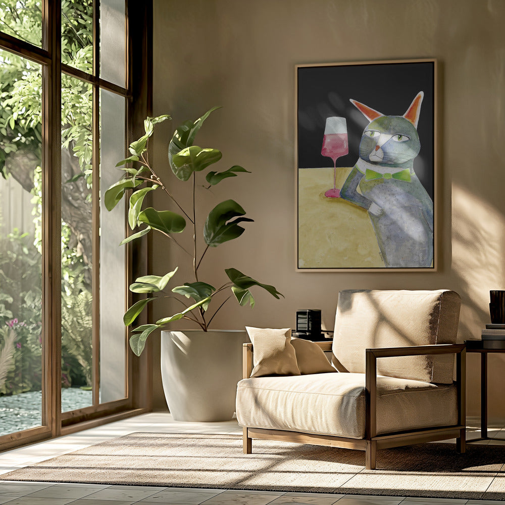 Barkatze mit Fliege | Poster