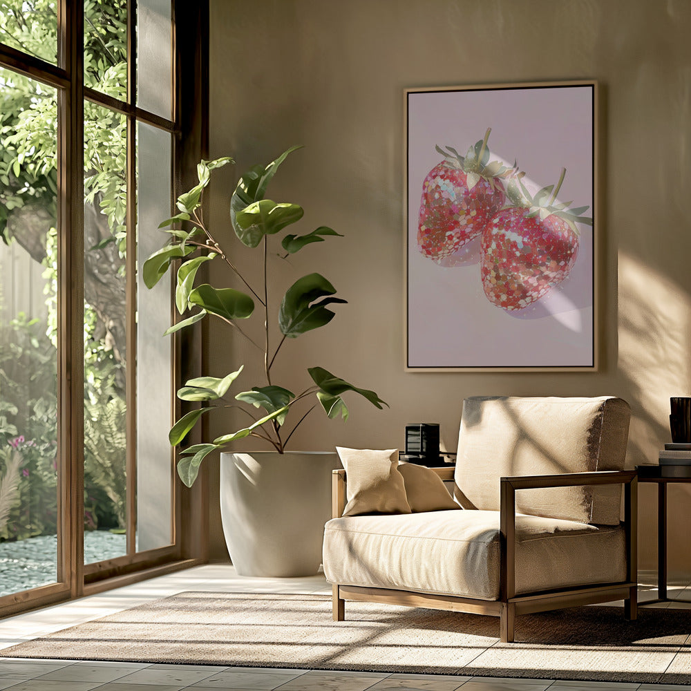 Glitzernde Erdbeeren | Poster