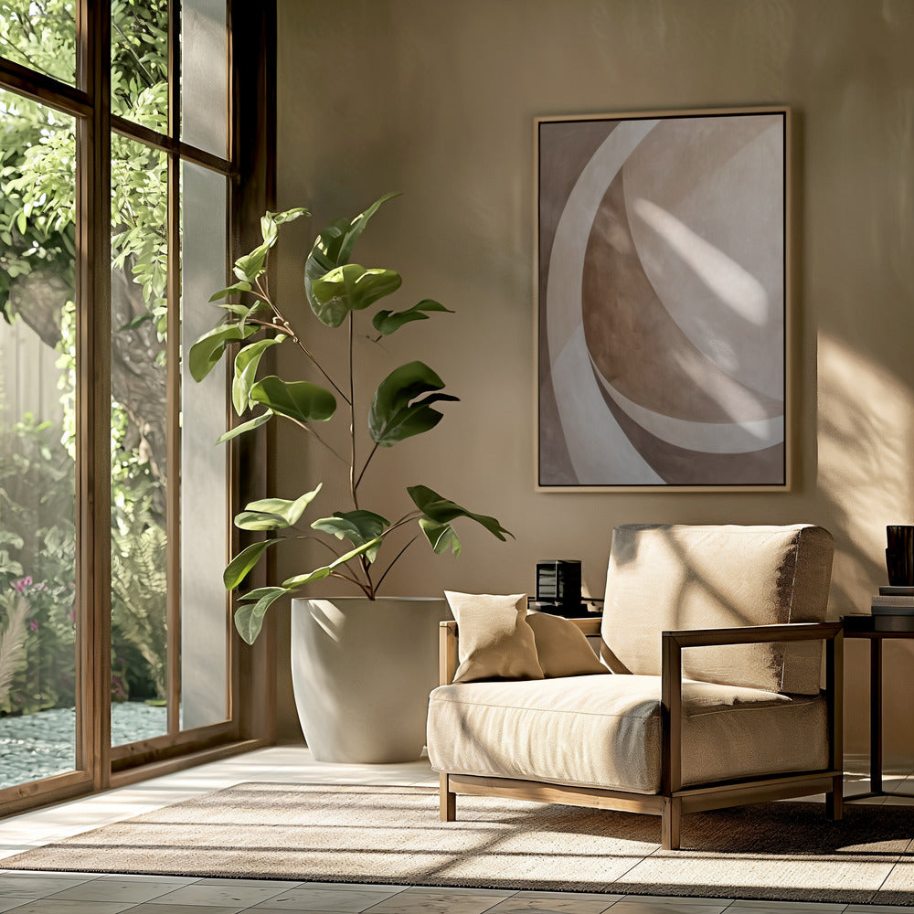 Abstrakte Kunst Beige Braun Geo Abstrakt | Poster
