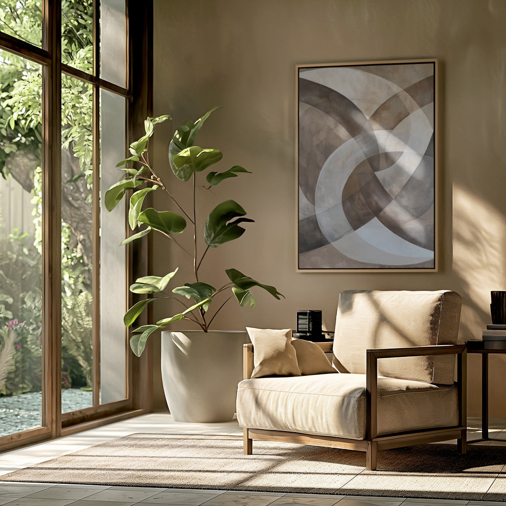 Abstrakte Kunst Beige Braun Geo Abstrakt | Poster