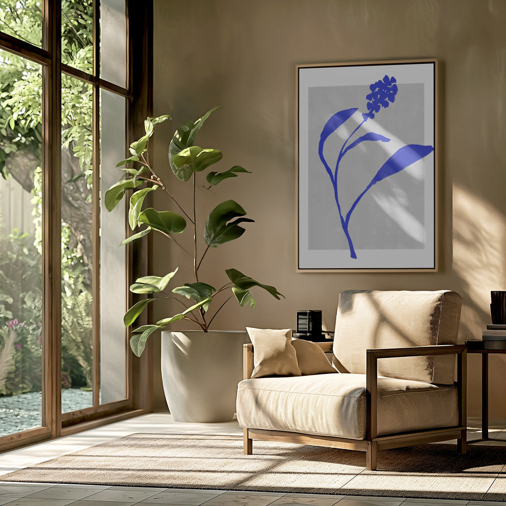 Azure Blossom Silhouette | Poster