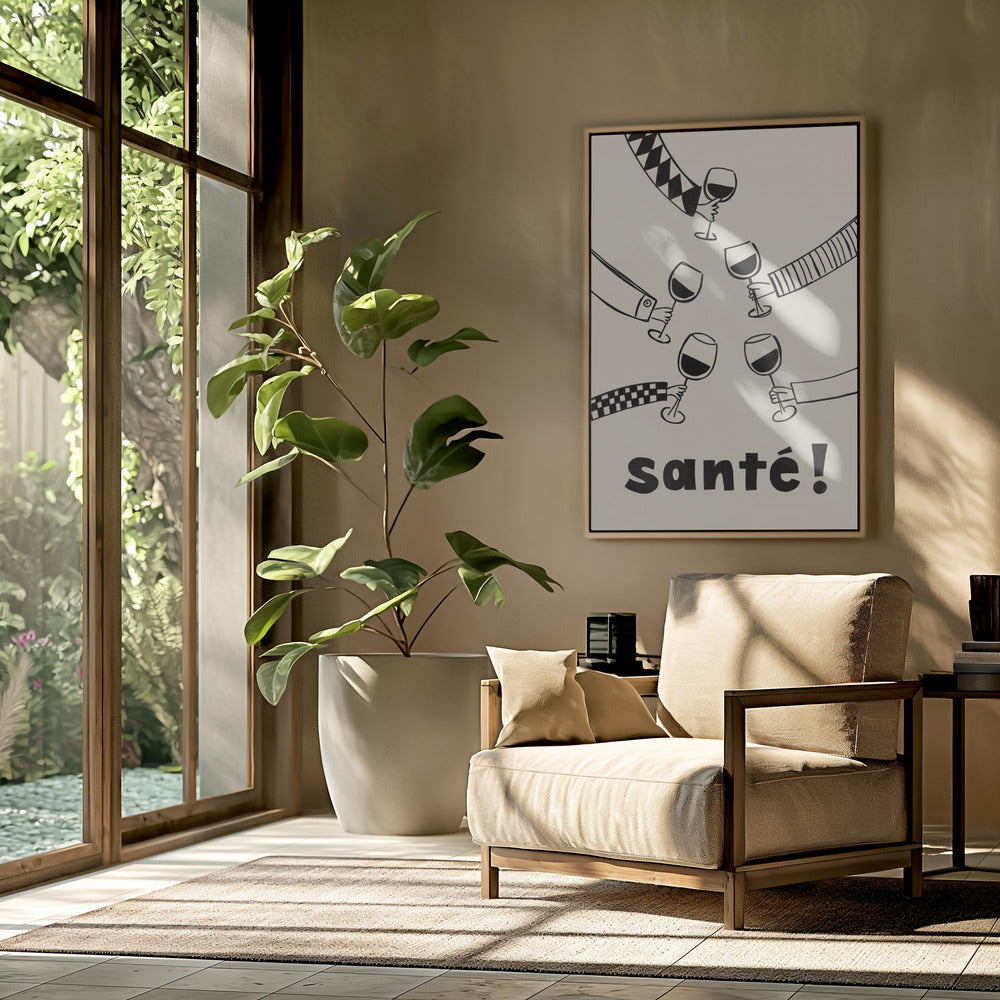 Santé Weinparty mit Freunden | Poster