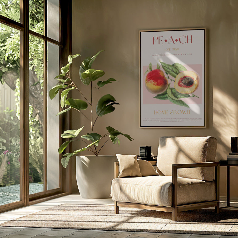 Pfirsich-Illustration im Vintage-Stil | Poster