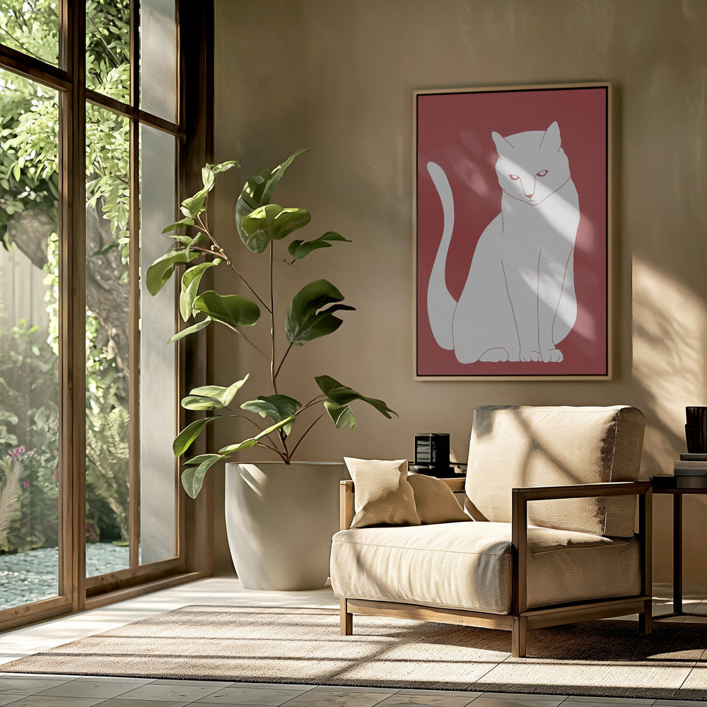 Weiße und rote Katze | Poster