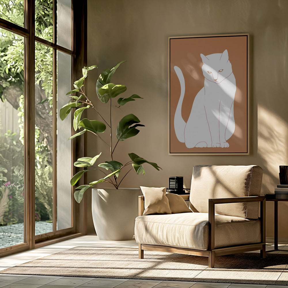 Weiße und orange Katze | Poster