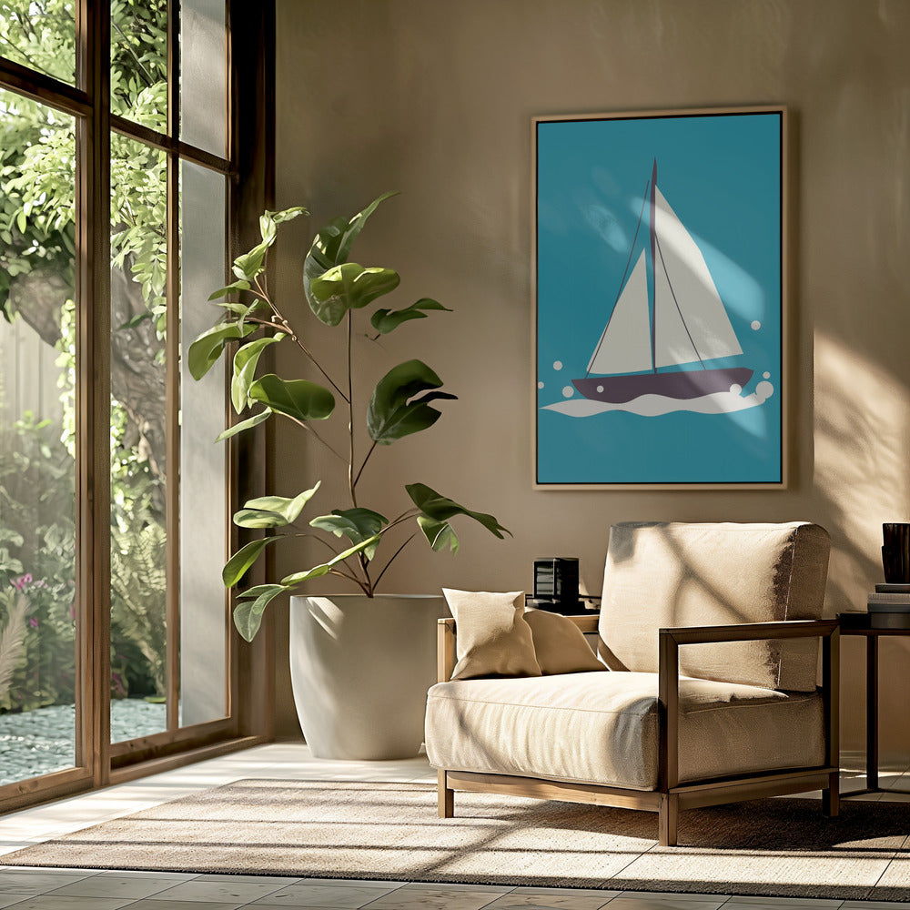 Segelboot auf dem Meer | Poster