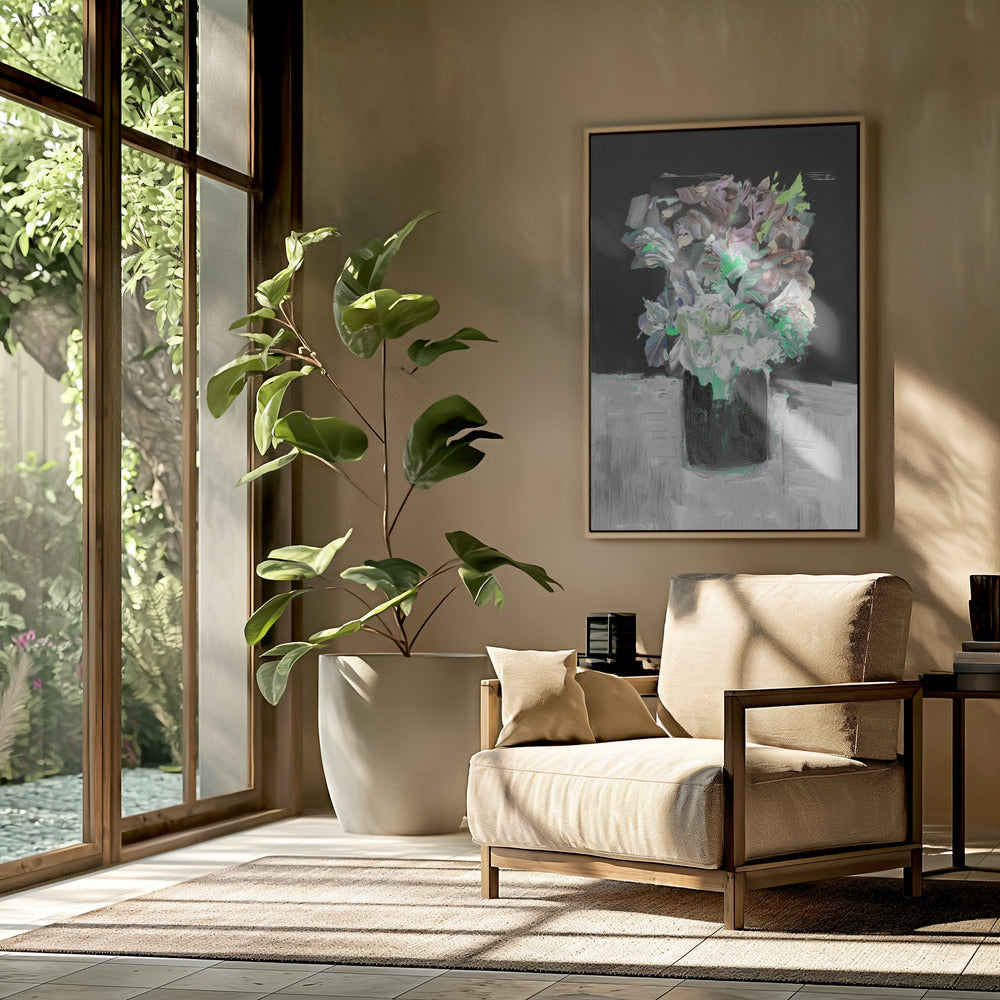 Bunte Blume mit Vase | Poster