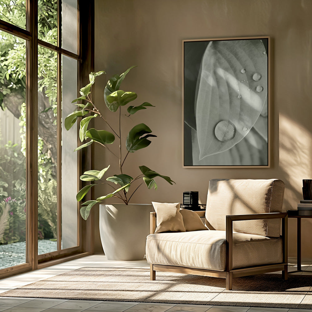 Tau auf Blatt Eleganz | Poster