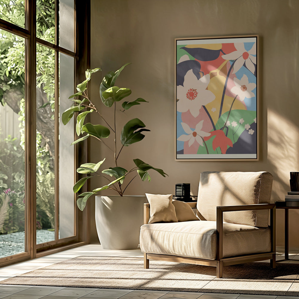Abstrakte Kunst Landschaft Blumen | Poster