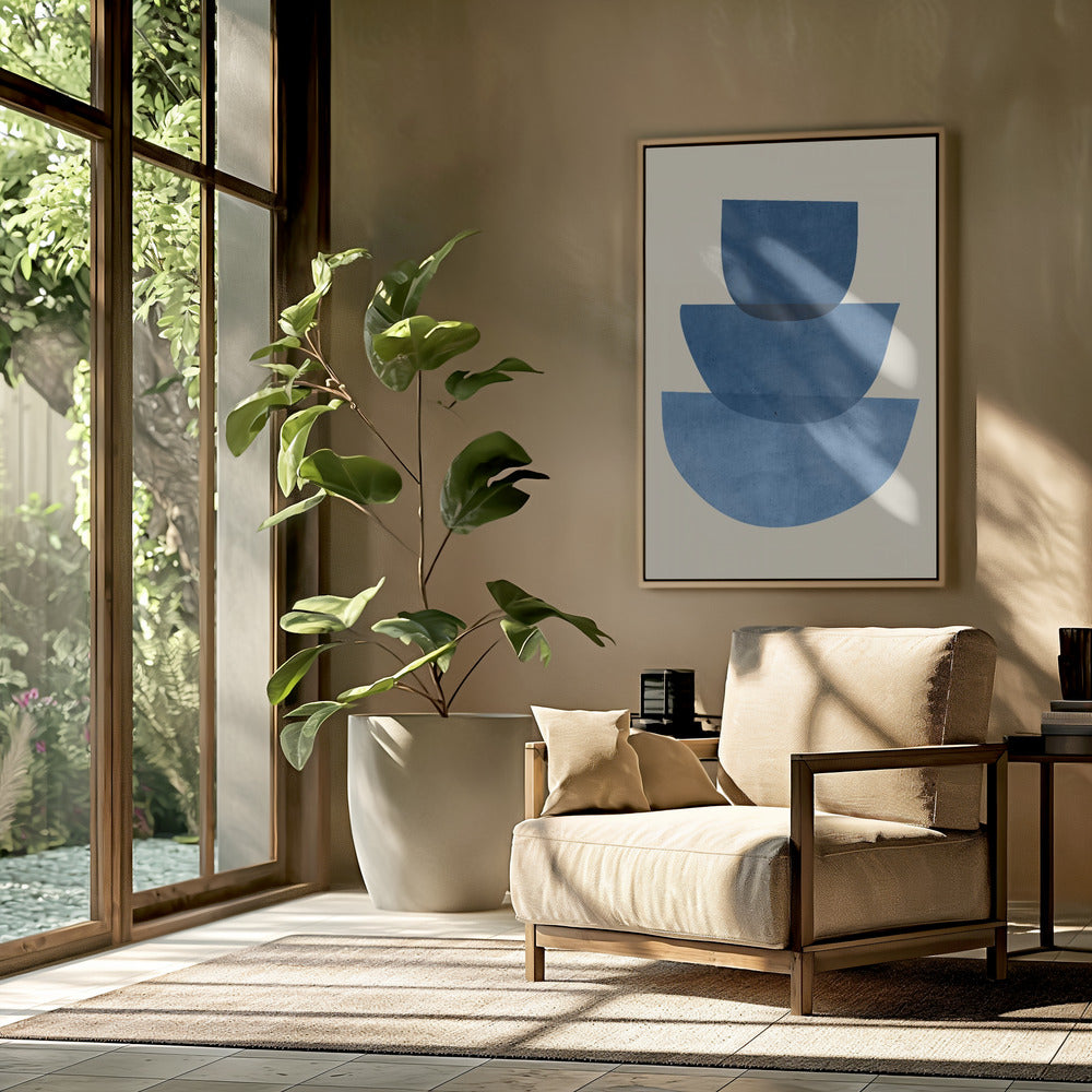 Geometrische abstrakte Formen Blau | Poster