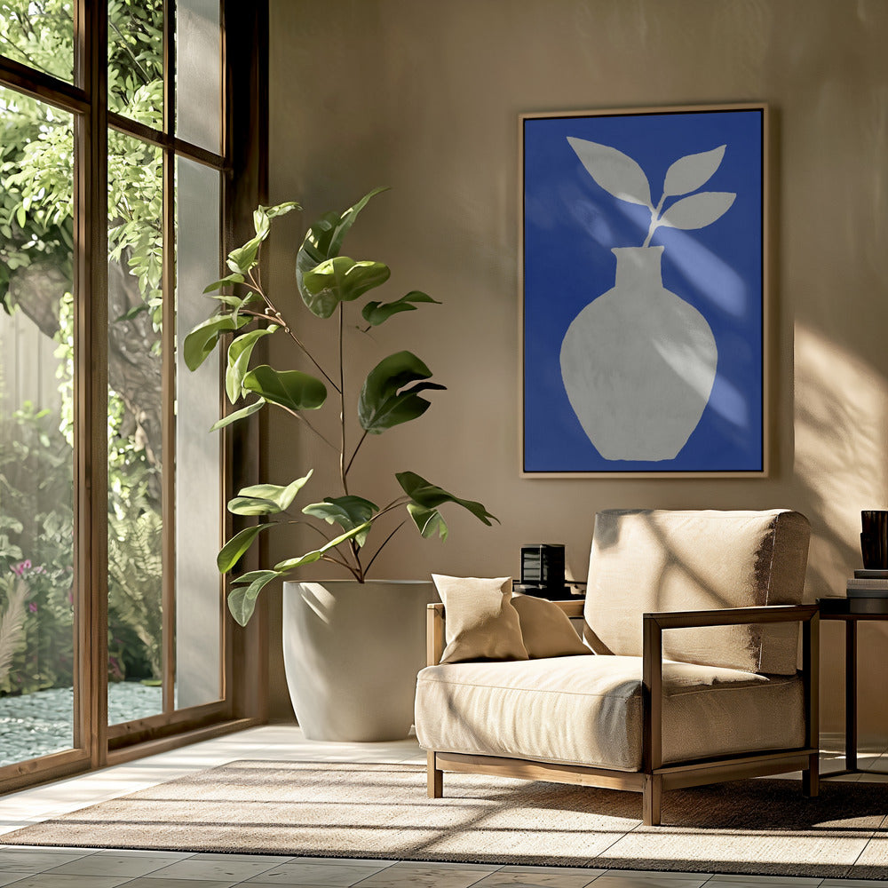 Weiße Vase Silhouette | Poster