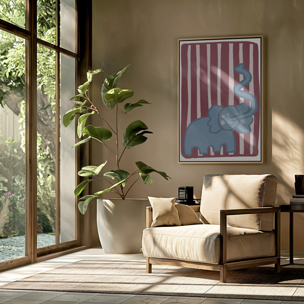 Curious Blue Elephant | Poster