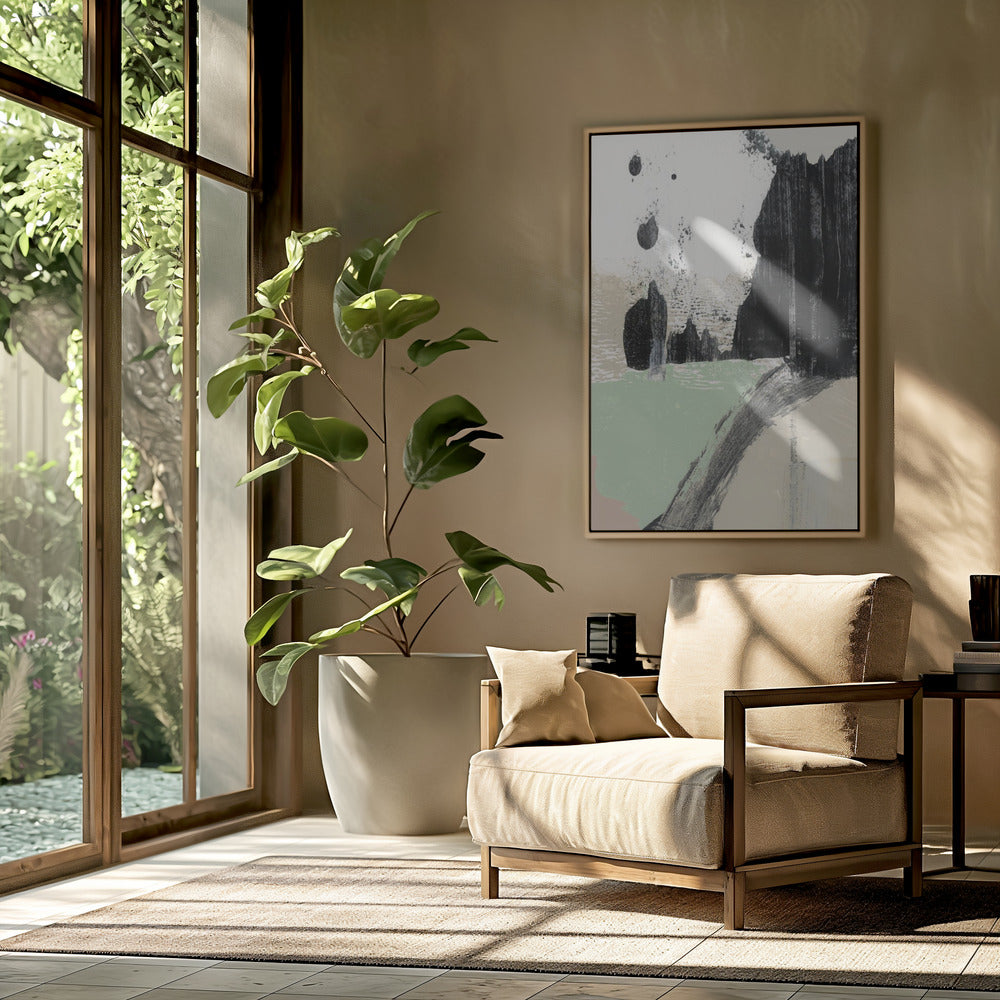 Dynamische Pinselstriche und monochrome Kontraste | Poster