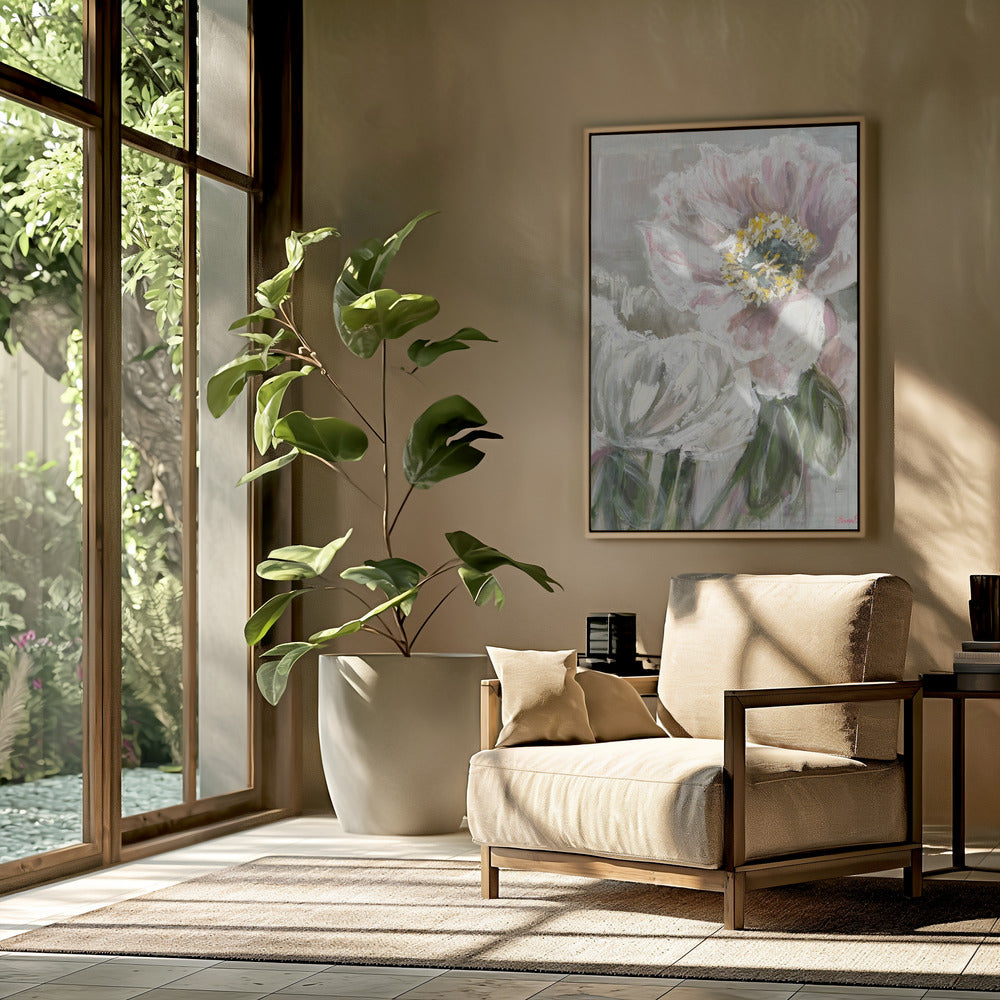 Zarte weiße und rosa Blumen | Poster