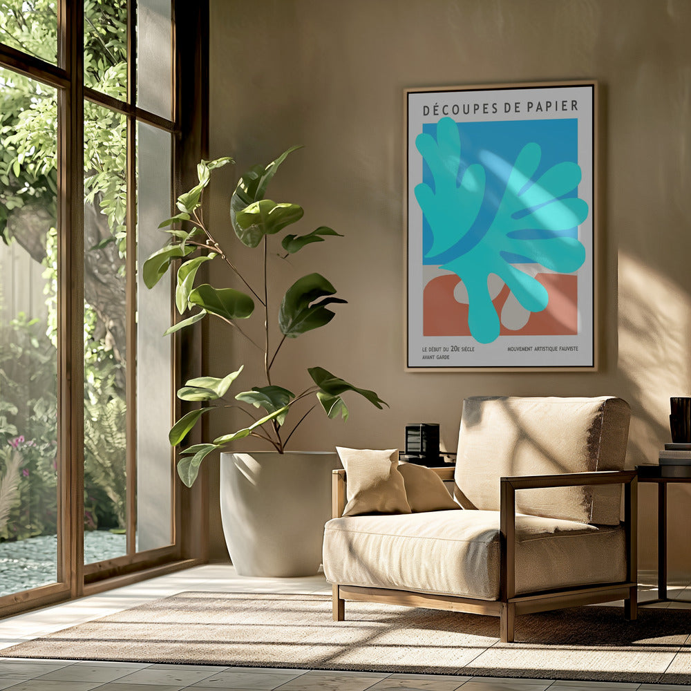 Organische Formen und leuchtende Blautöne | Poster