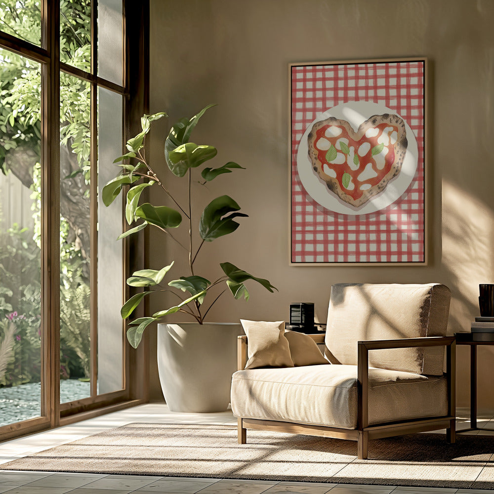 Pizza Herz kariert | Poster