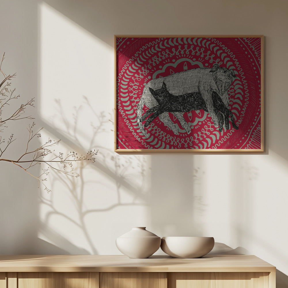 Die Katze und der Hund | Poster