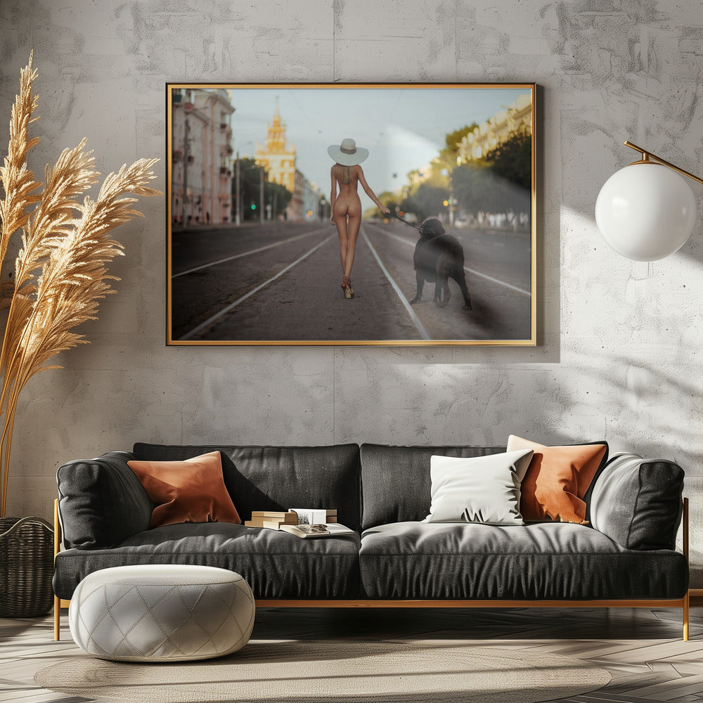 Dame mit ihrem Hund | Poster