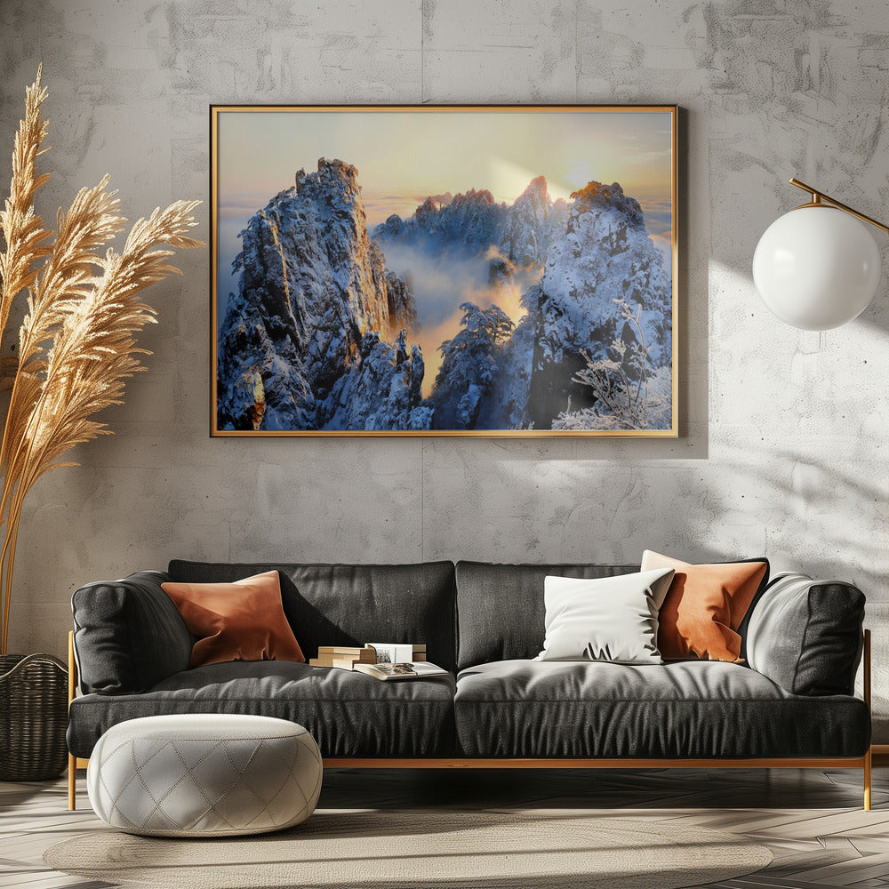 Sonnenaufgang am Berg Huang Shan | Poster