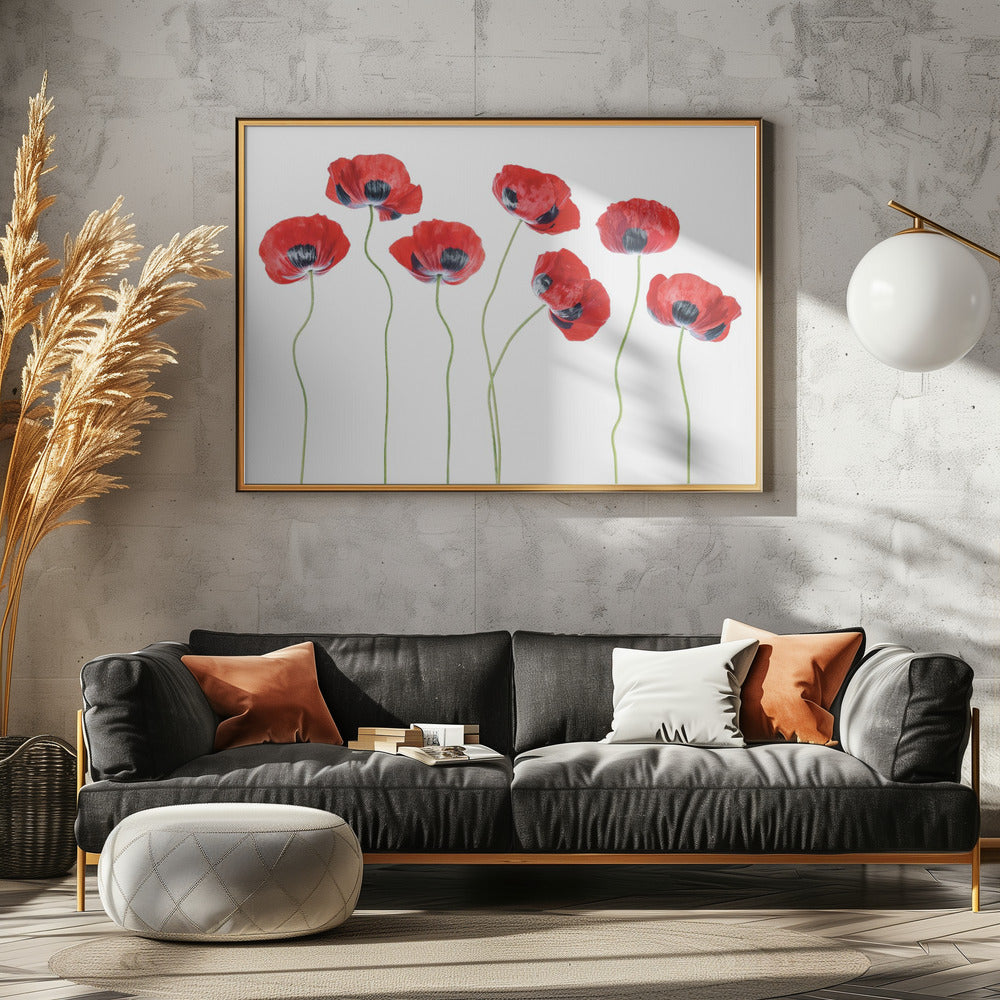 Marienkäfer Mohn | Leinwand