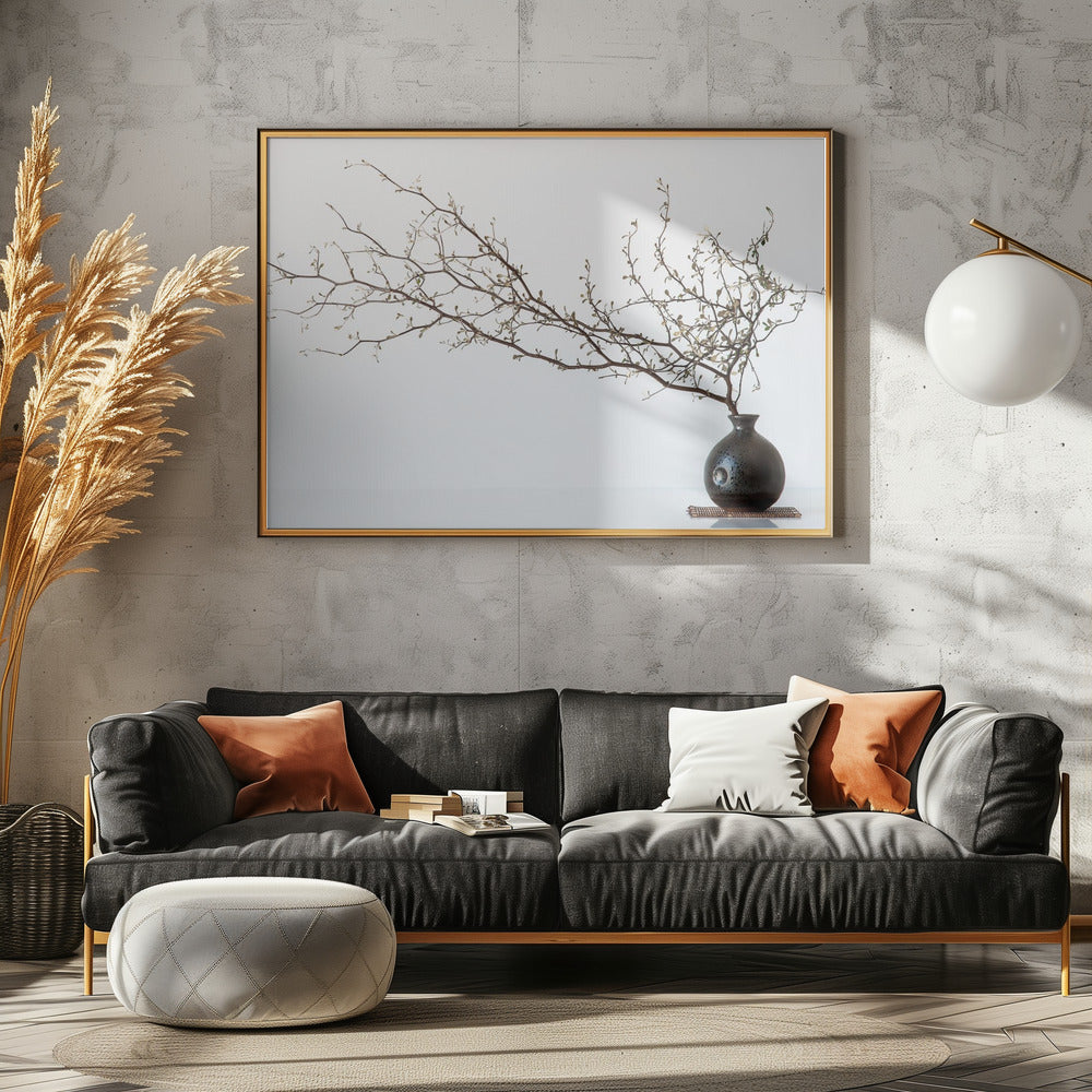 Vase und Zweig | Leinwand