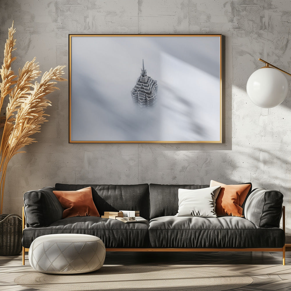 Shanghai Jinmao Tower in Wolken | Leinwand