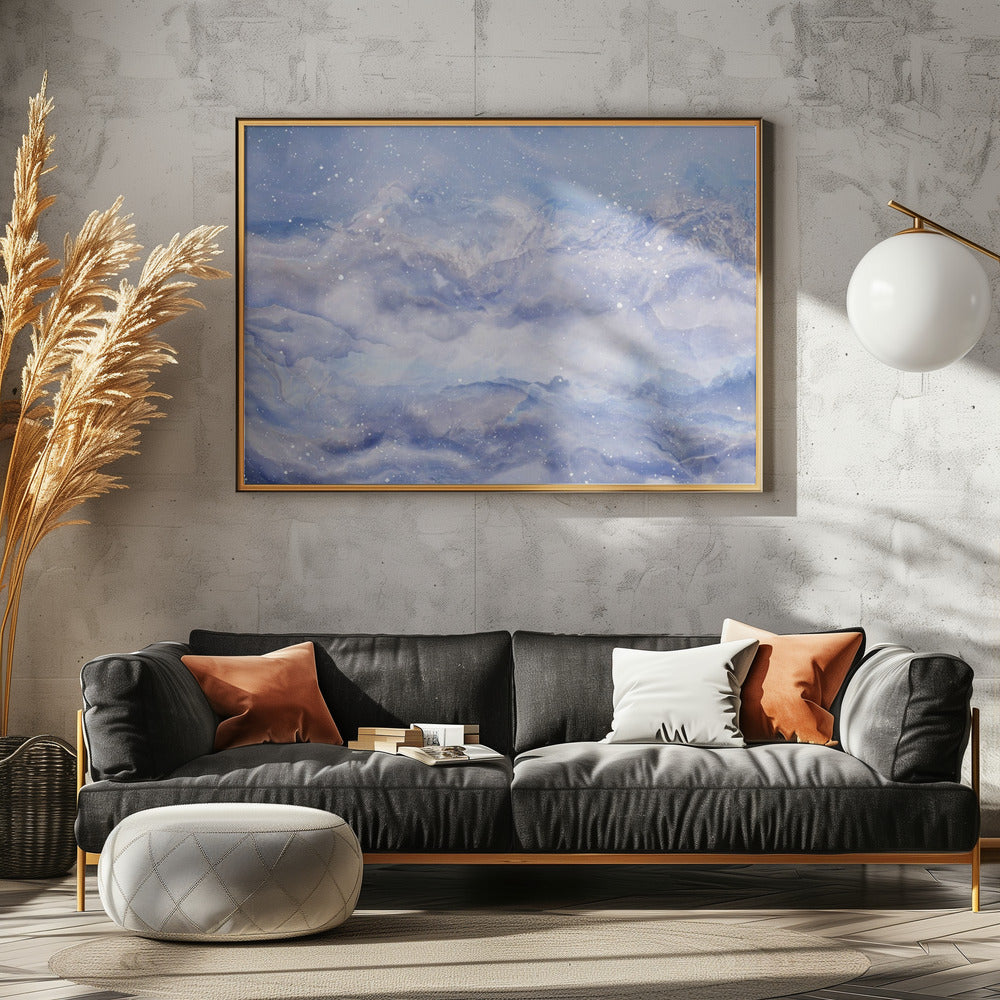 Berge unter einem Sternenhimmel | Leinwand
