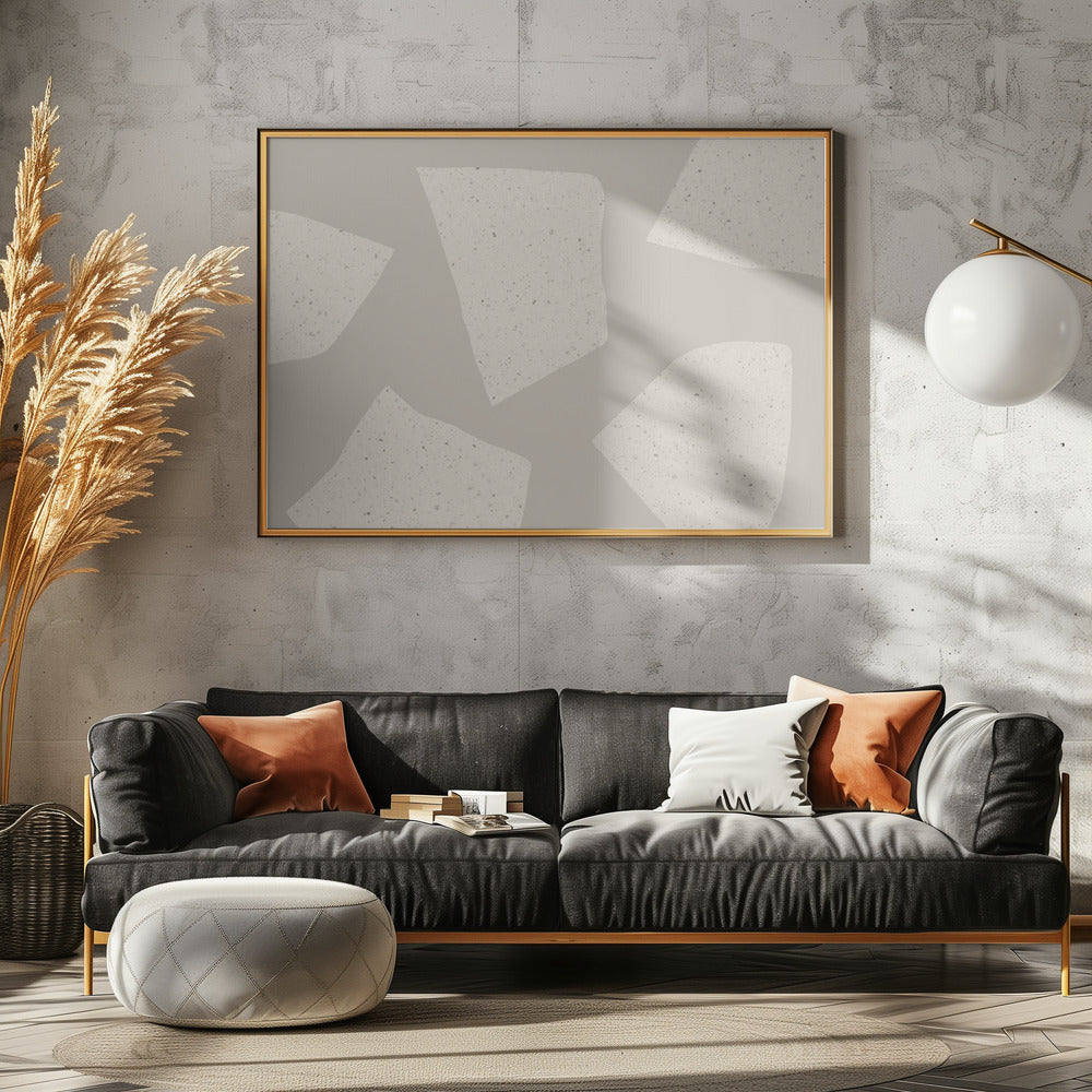 Unregelmäßige hellbeige Formen | Poster