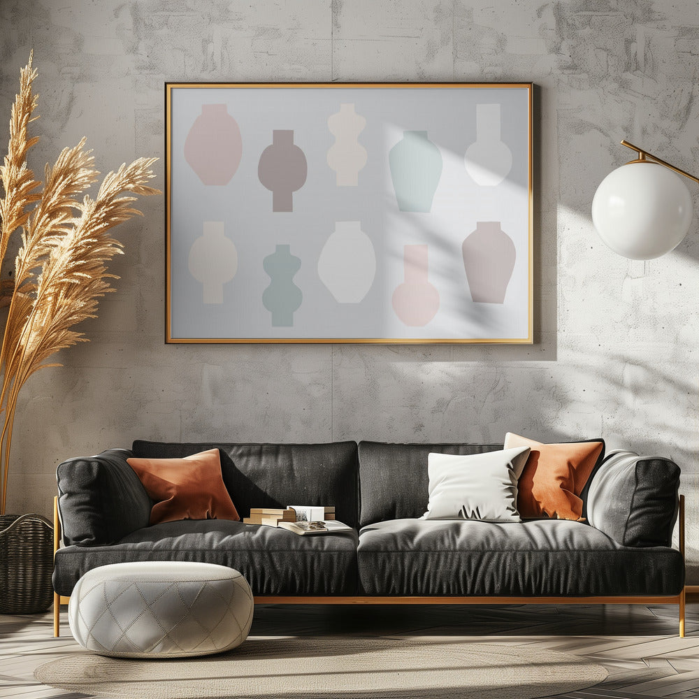 Abstrakte Vasen Pastell | Leinwand