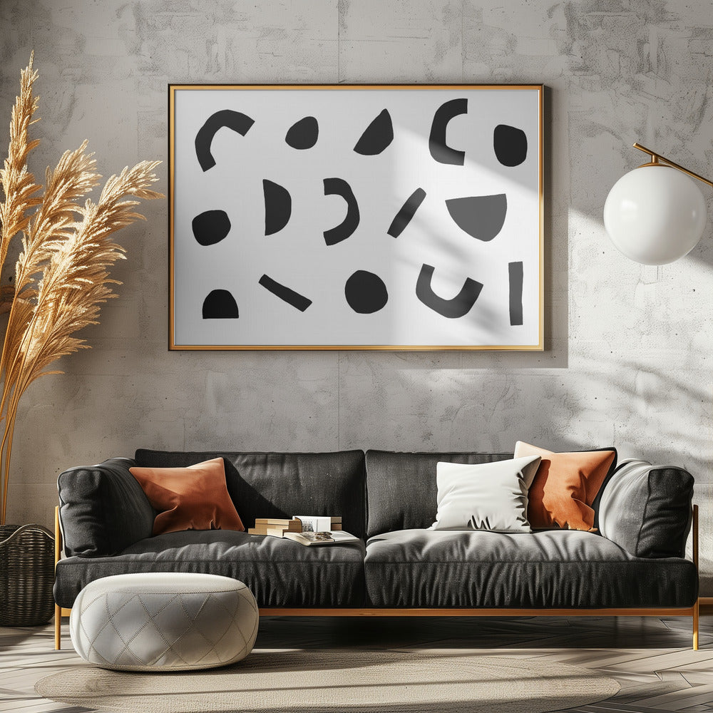 Schwarze geometrische Formen | Leinwand