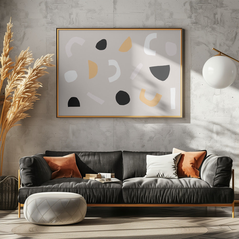 Geometrische Formen in neutralen Tönen | Leinwand