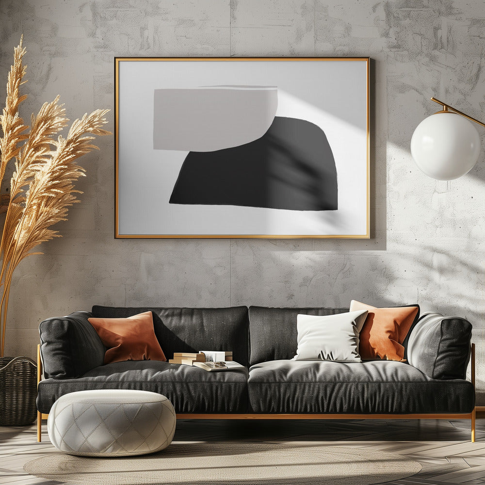 Monochrome organische Formen | Poster