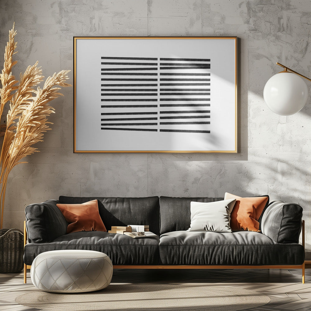 Parallele schwarze Linien | Leinwand