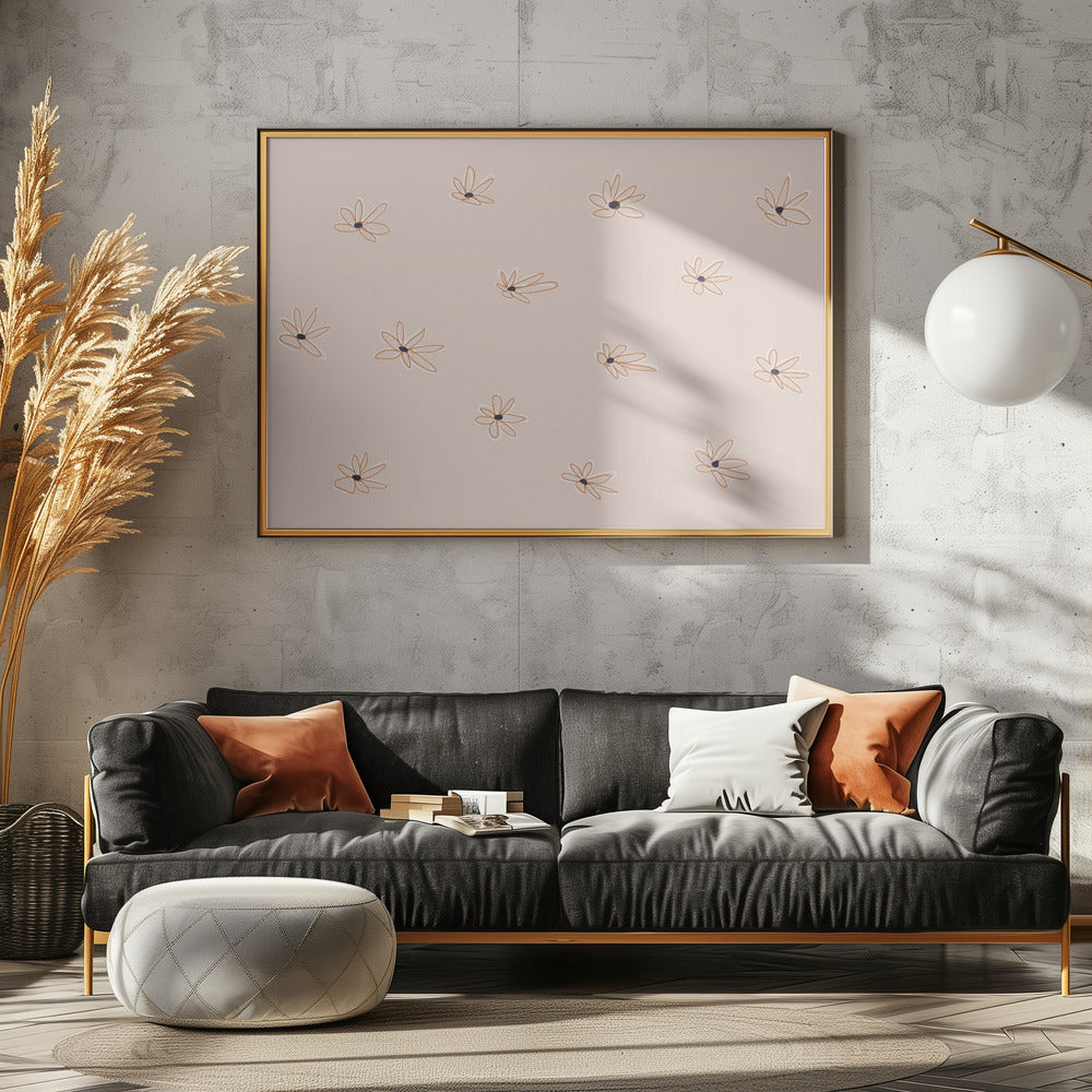 Minimalistische Gänseblümchenmuster | Leinwand