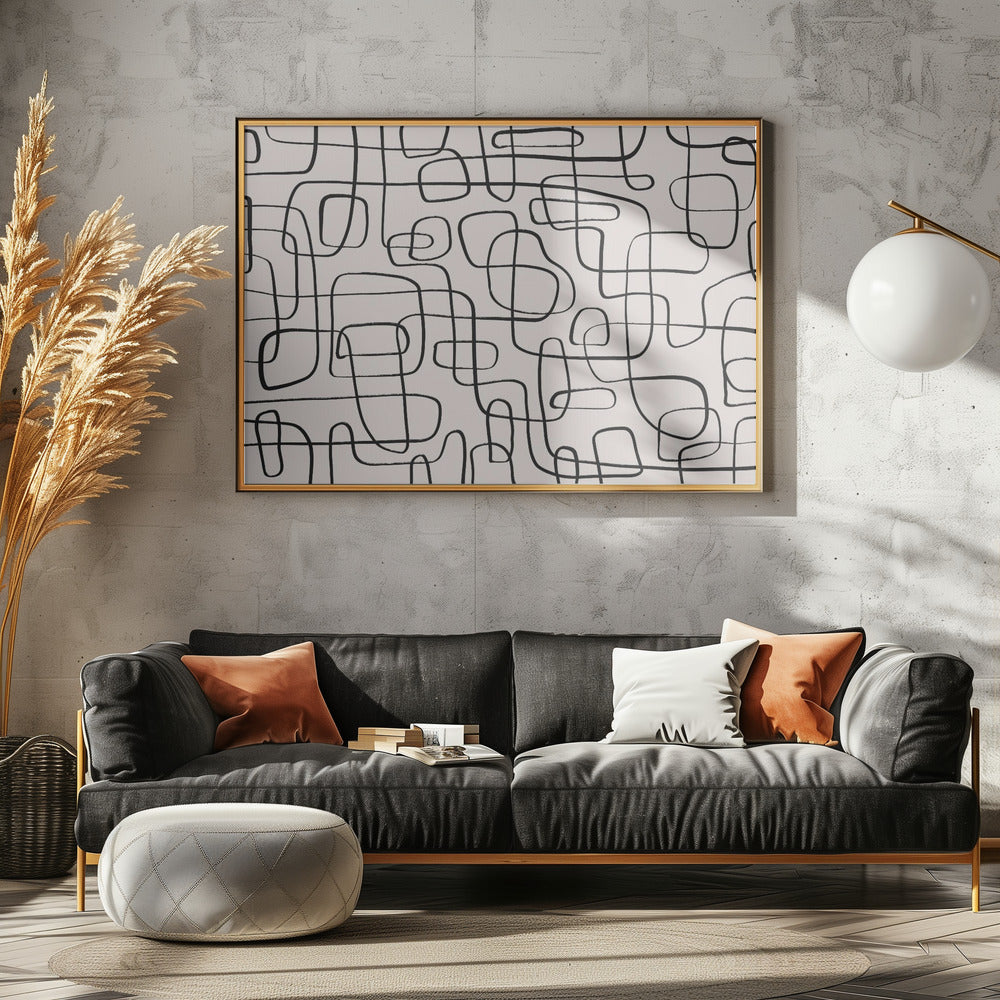 Gebogene Labyrinthlinien | Poster