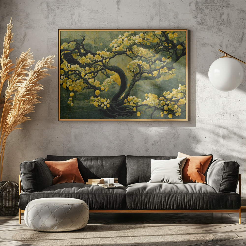 Goldener Blütenbaum | Leinwand