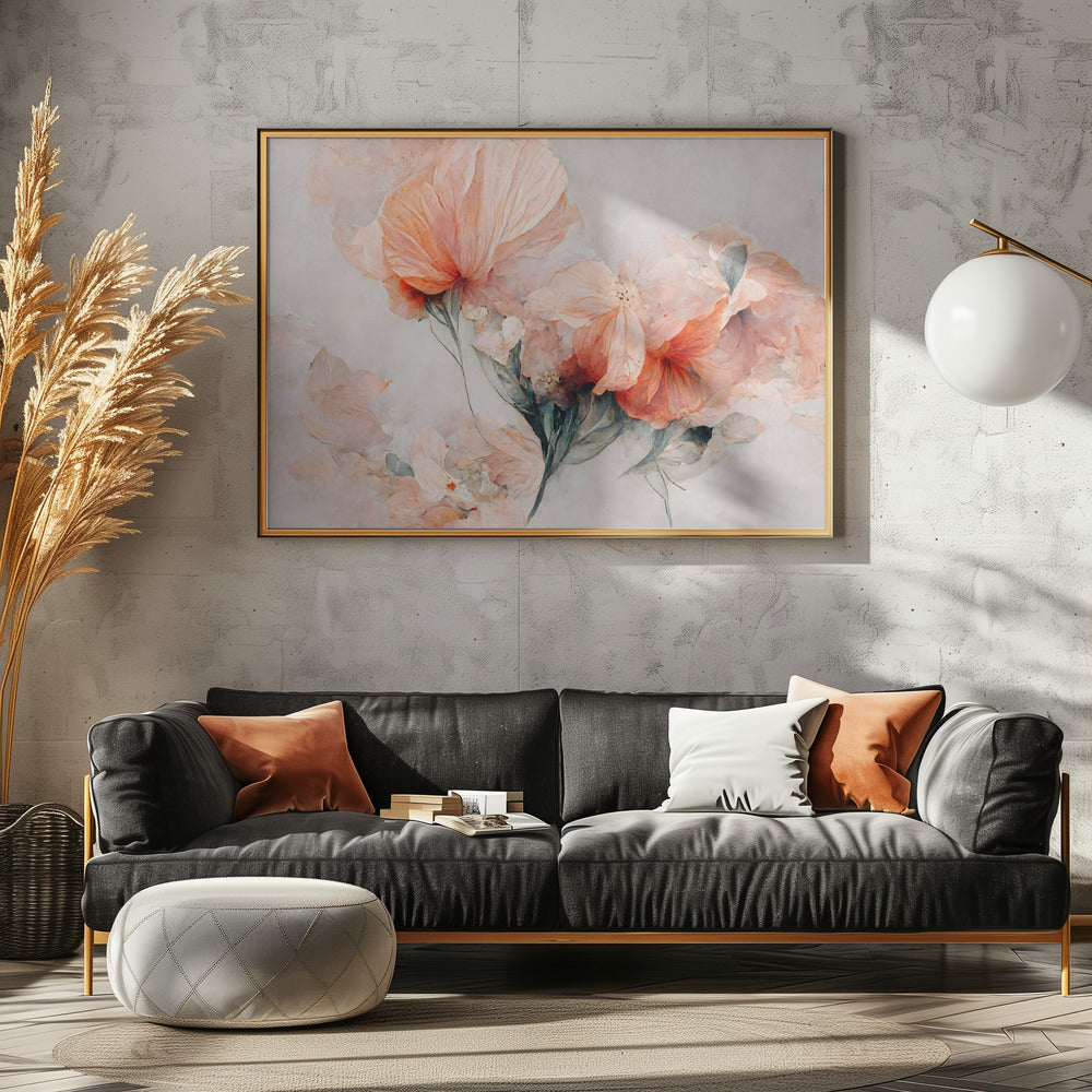 Blüten in Koralle | Poster