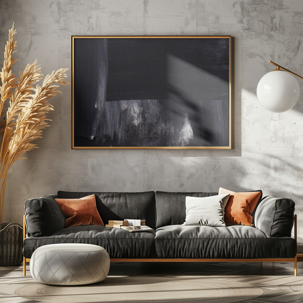 Monochrome Tones With Sweeping Brushstrokes | Poster