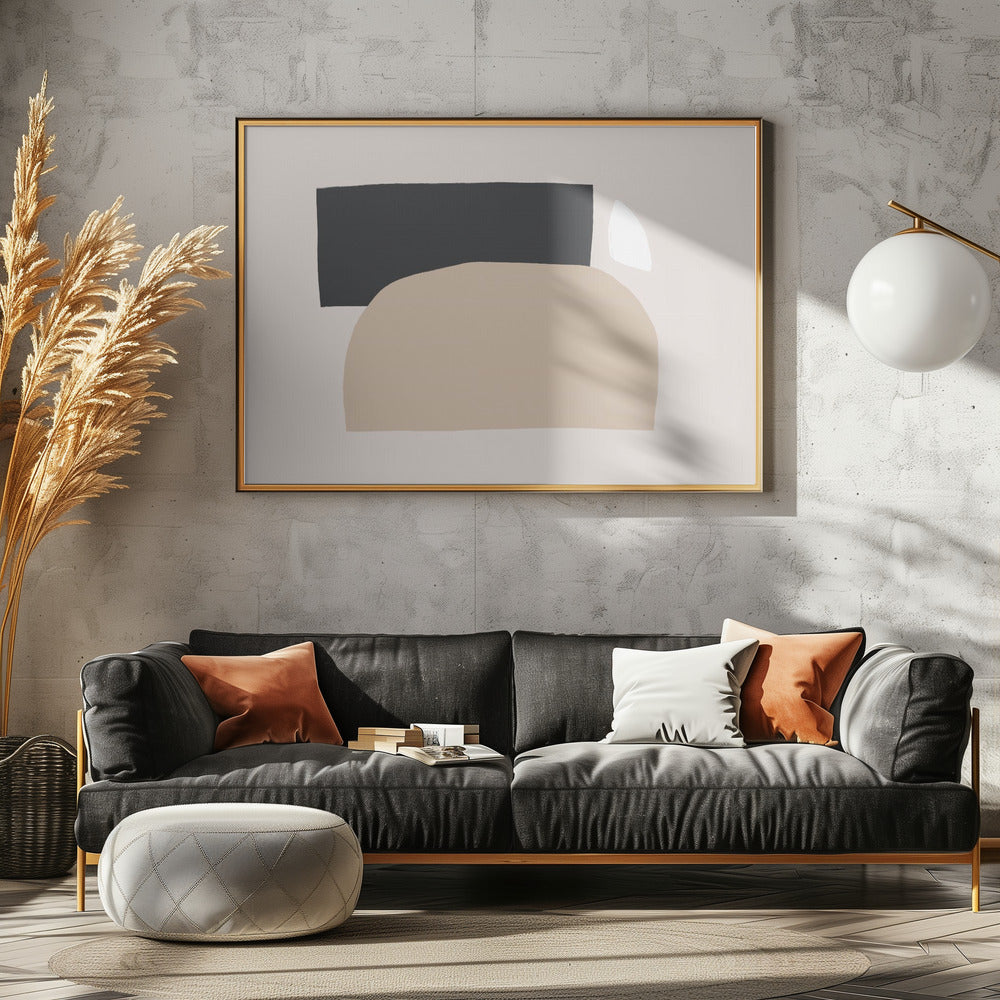 Geometrische Formen in neutralen Tönen | Leinwand