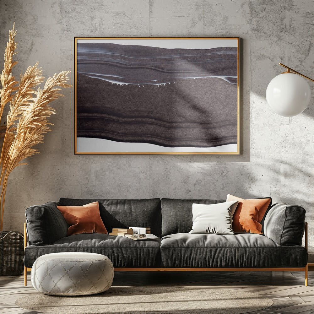 Wellenlinien mit einer ruhigen monochromen Palette | Poster