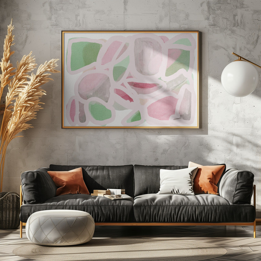 Rosa Gekritzel | Leinwand