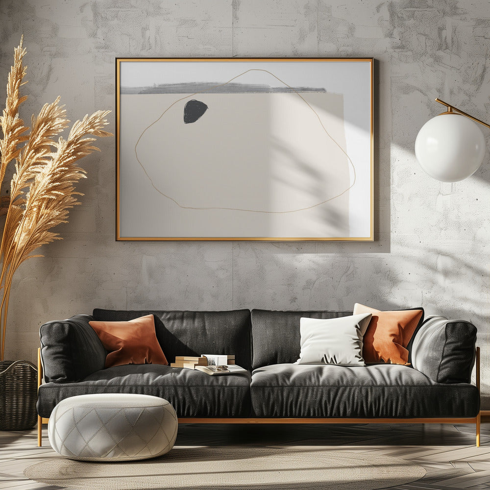 Gedämpfte Farbpalette mit organischen Formen | Leinwand