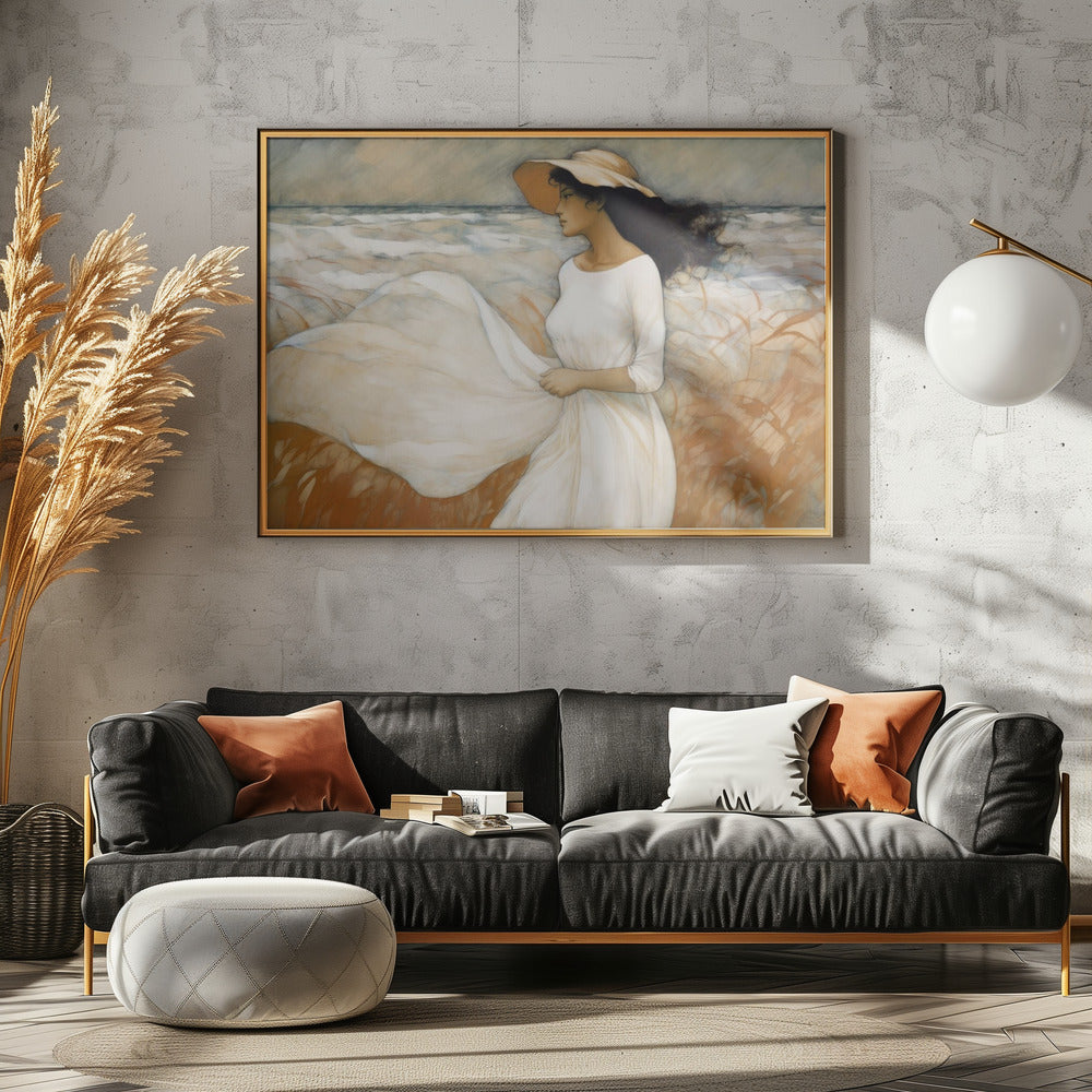 Windiger Uferspaziergang | Leinwand