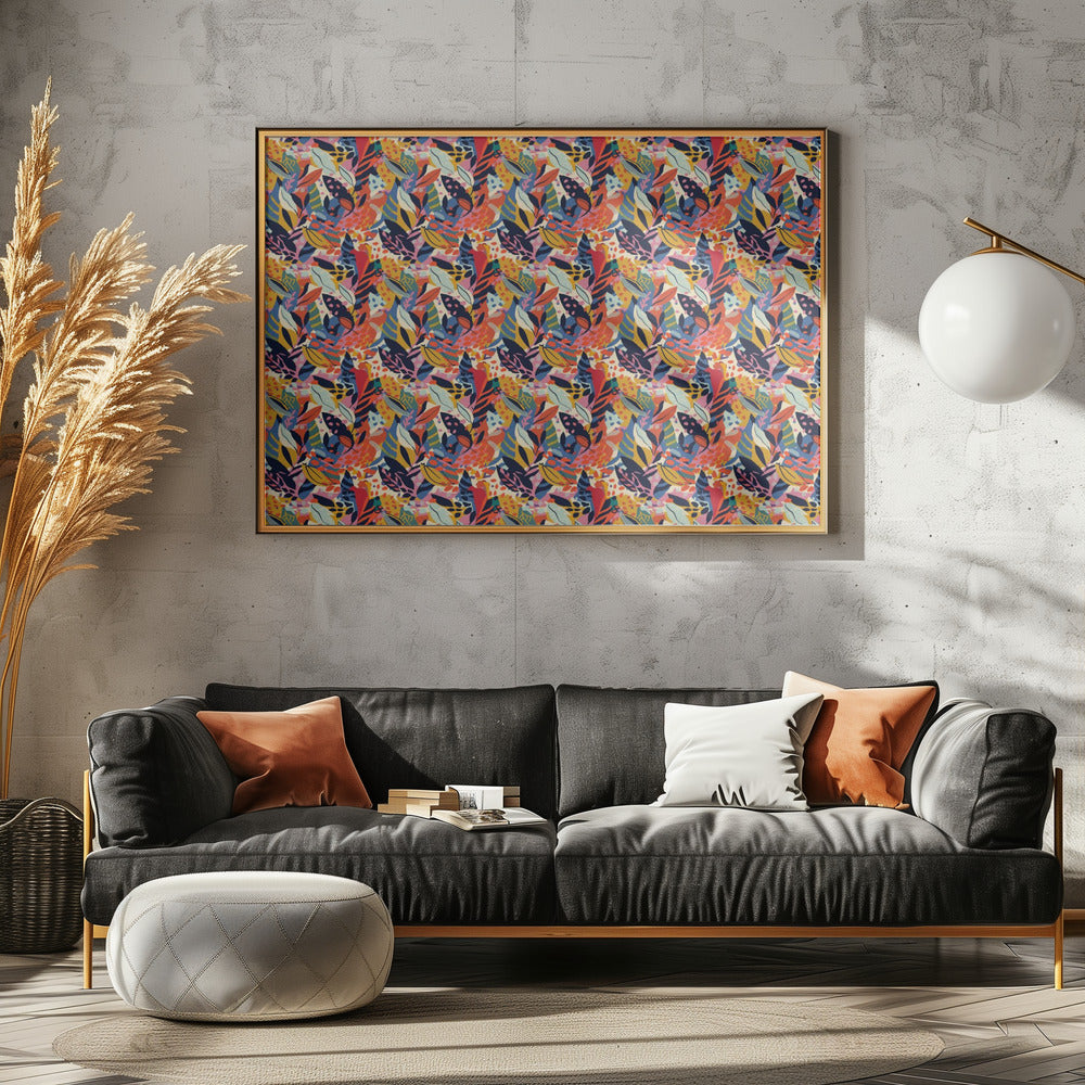 Lebendiger Dschungel-Wandteppich | Leinwand