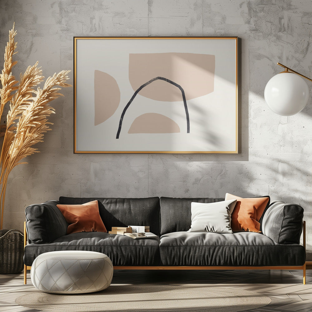 Geometrische Formen in Erdtönen | Poster
