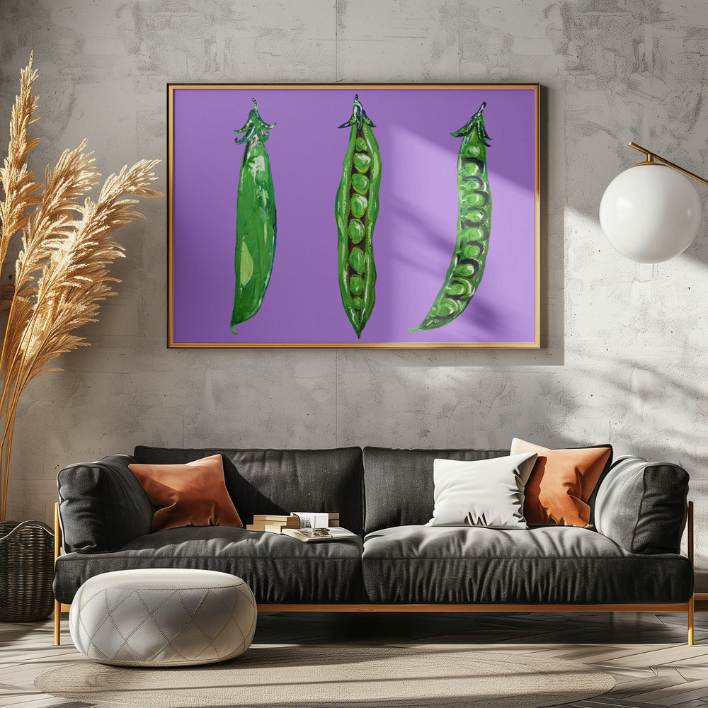 Erbsen in einer Schote | Leinwand